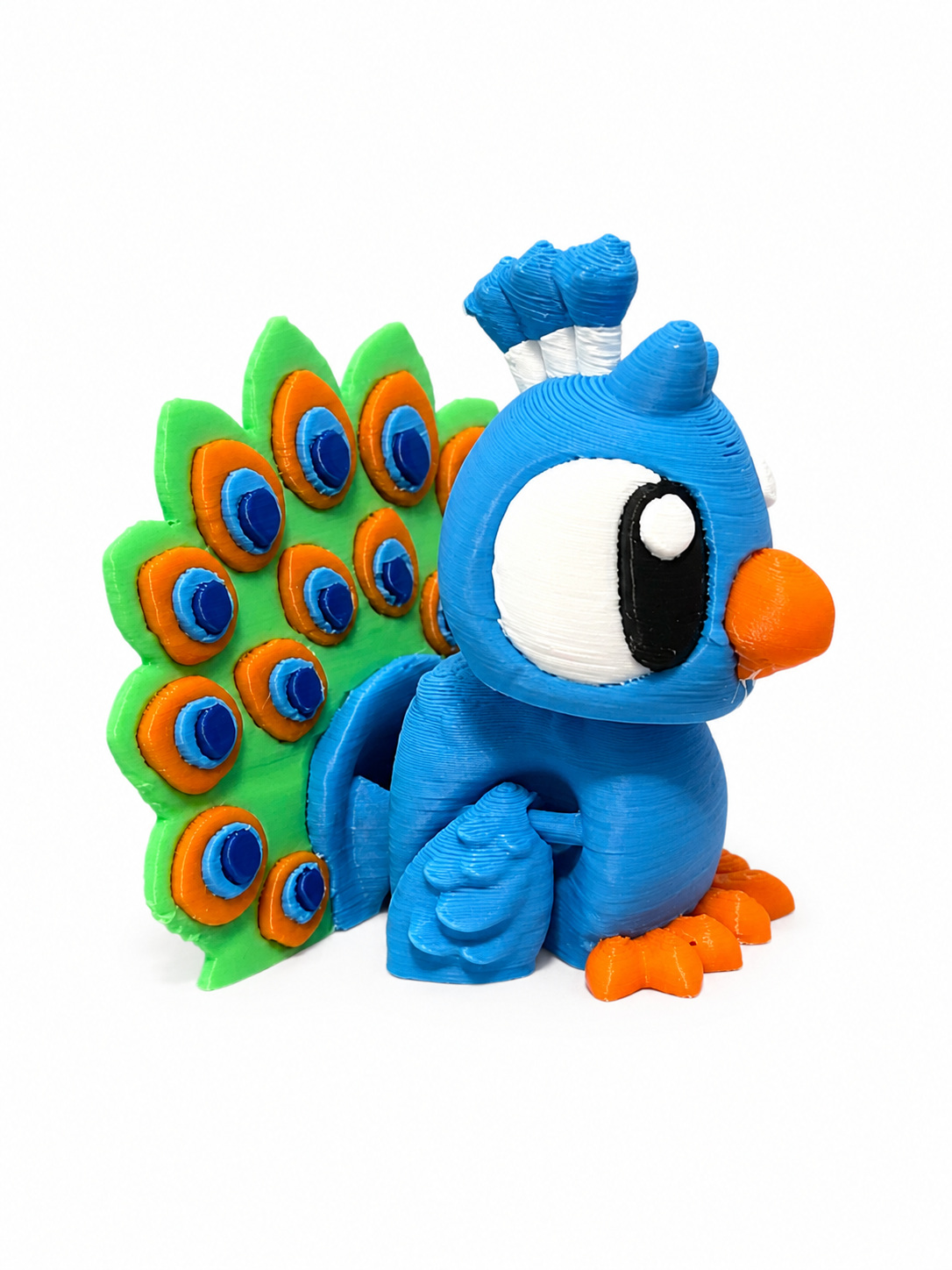 Jewel the Peacock - Mini Mate | 3D Articulated Peacock + Matching 3" Vinyl Sticker