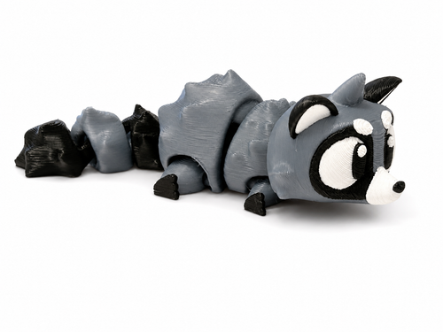 Bandit the Raccoon - Mini Mate | 3D Printed Articulated Raccoon + Matching 3" Vinyl Sticker