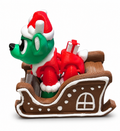 Festive Green Reindeer & Sleigh Set - 3D Printed Christmas Collectible