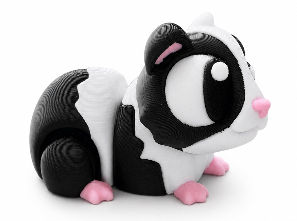 Tux the Guinea Pig - Mini Mate | 3D Printed Articulated Guinea Pig + Matching 3" Vinyl Sticker