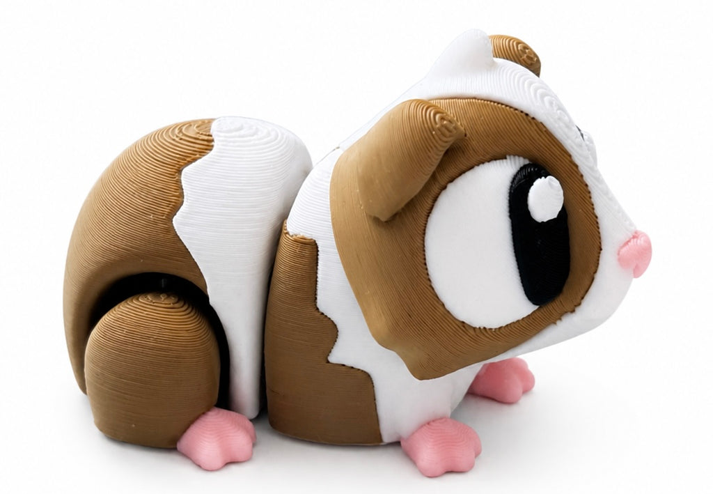 Pip The Guinea Pig - Mini Mate | 3D Printed Articulated Guinea Pig + Matching 3" Vinyl Sticker