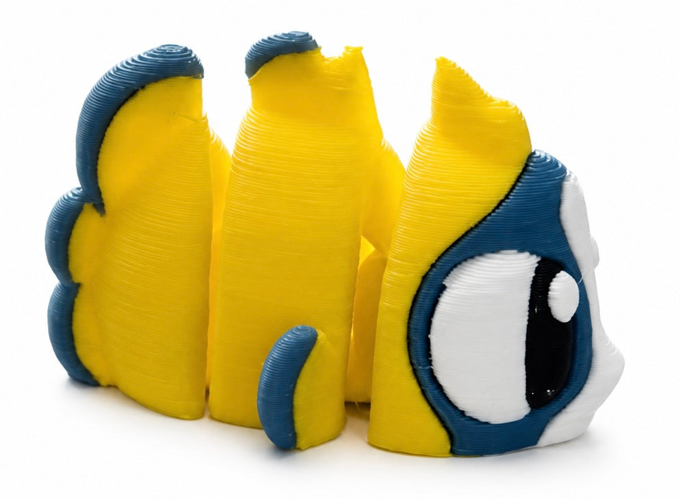 Sol The Butterfly Fish - Mini Mate | 3D Printed Articulated Fish + Matching 3" Vinyl Sticker