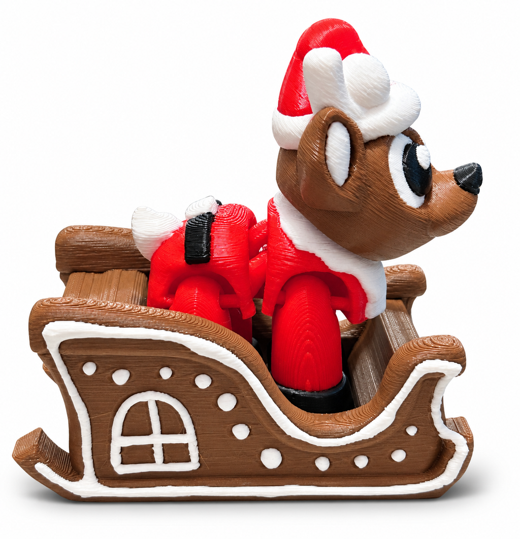 Santa Reindeer & Sleigh Set - 3D Printed Christmas Collectible