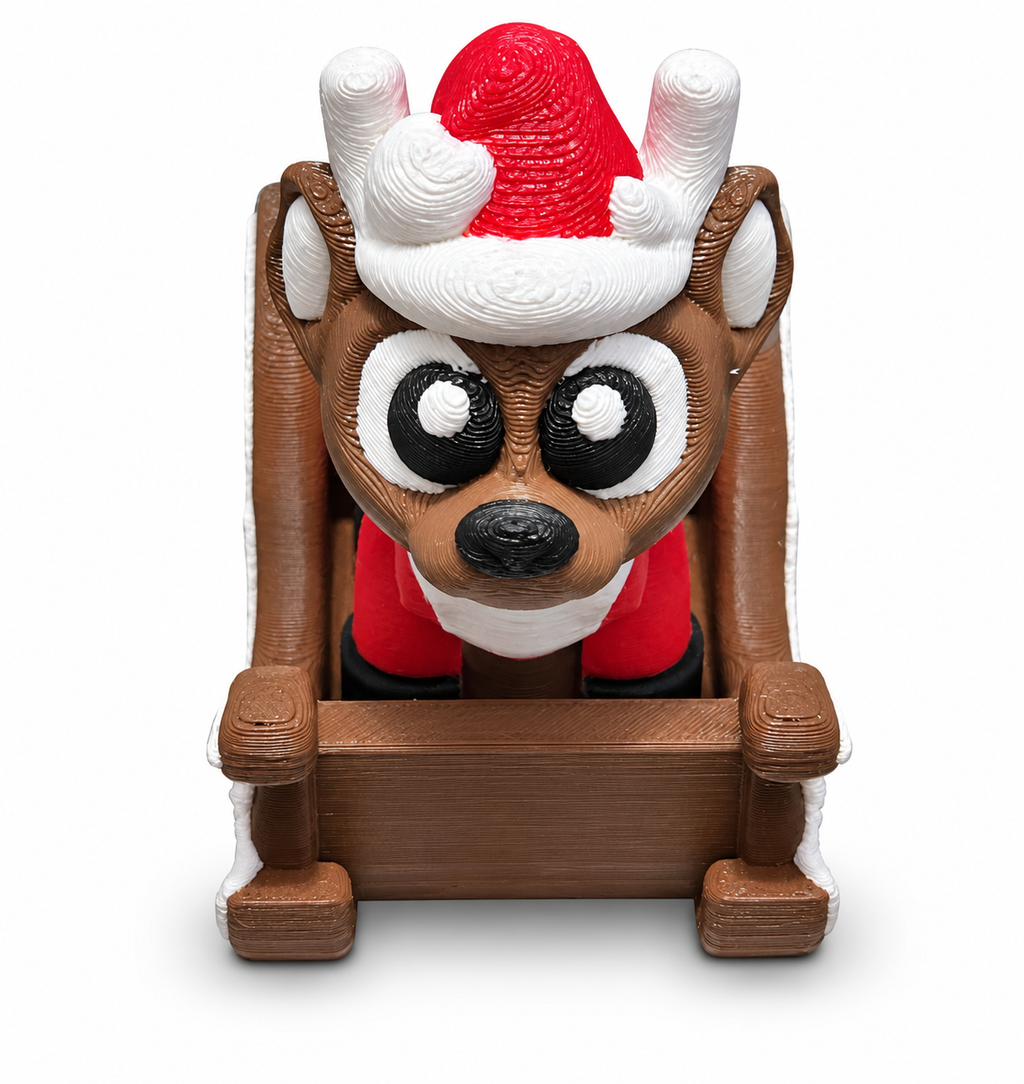 Santa Reindeer & Sleigh Set - 3D Printed Christmas Collectible