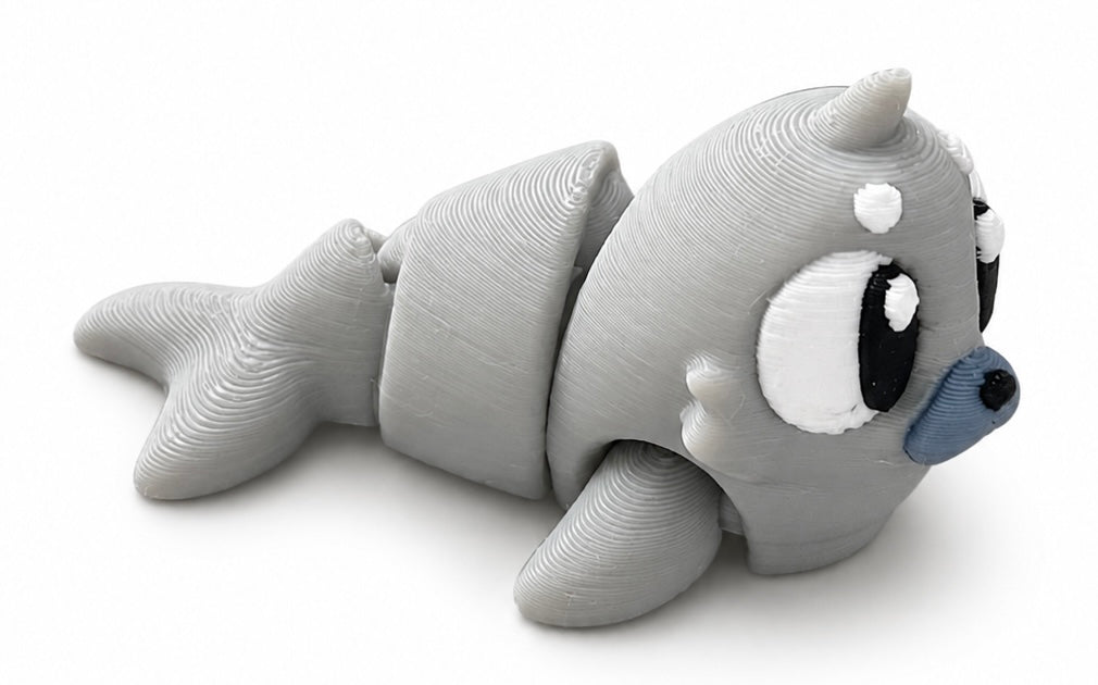 Harbor the Seal - Mini Mate | 3D Printed Articulated Seal + Matching 3" Vinyl Sticker
