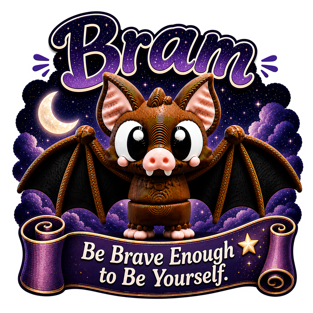 Bram the Bat - Mini Mate | 3D Printed Articulated Bat + Matching 3" Vinyl Sticker