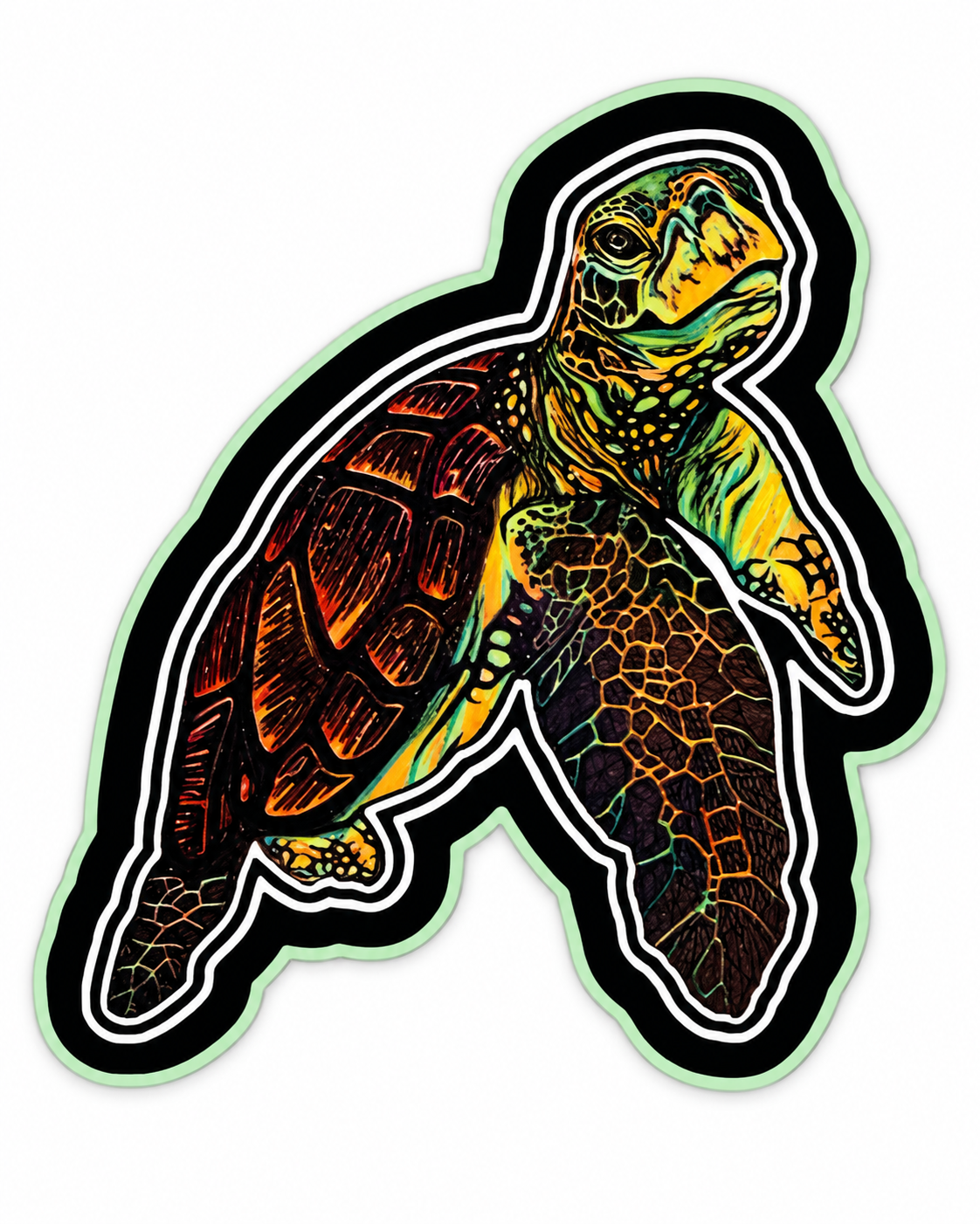Sea Turtle UV Sticker - 3" |Jehle Kae Art