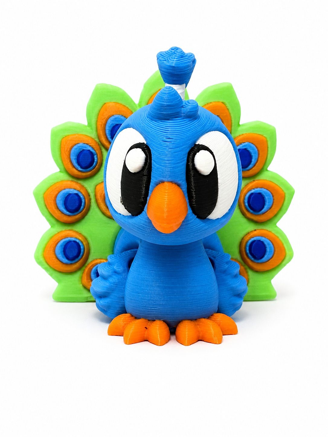 Jewel the Peacock - Mini Mate | 3D Articulated Peacock + Matching 3" Vinyl Sticker