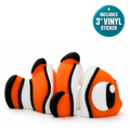 Kai the Clownfish - Mini Mate | 3D Printed Articulated Fish + Matching 3" Vinyl Sticker