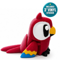 Rio the Macaw - Mini Mate | 3D Printed Articulated Macaw + Matching 3" Vinyl Sticker