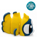 Sol The Butterfly Fish - Mini Mate | 3D Printed Articulated Fish + Matching 3" Vinyl Sticker